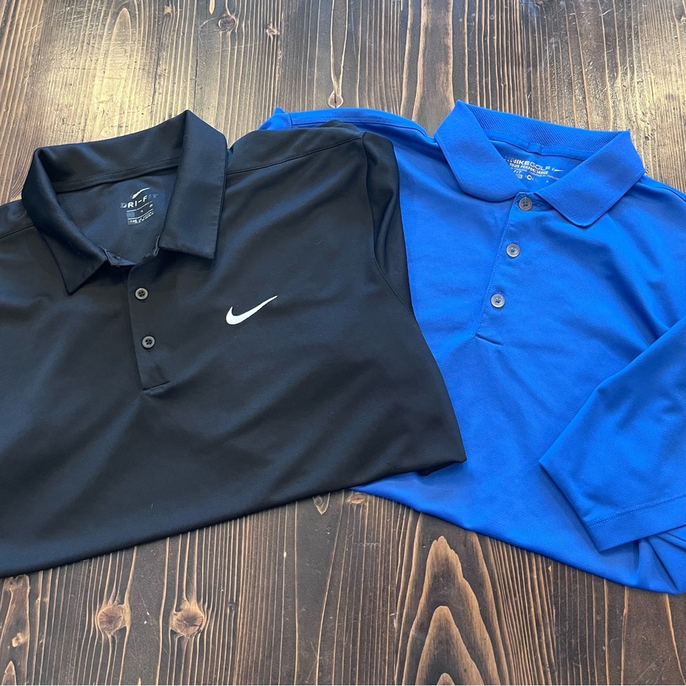2 Large Nike Polo Golf Shirts